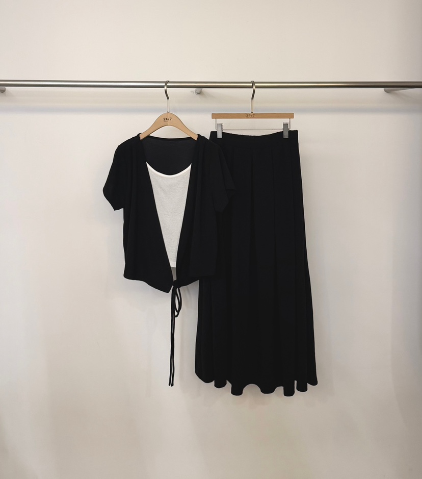 TWENTY FOUR SEVEN24-7韓國代購女士新品時尚26春夏套裝TEWNTY FOUR SEVEN24-7套裝圖色3黑色