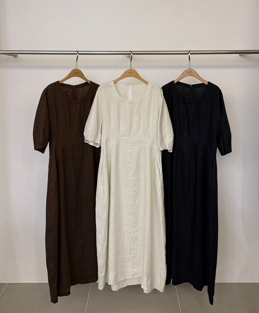 TWENTY FOUR SEVEN24-7韓國直郵實拍女士新品推薦連衣裙亞麻TEWNTY FOUR SEVEN24-7連衣裙
