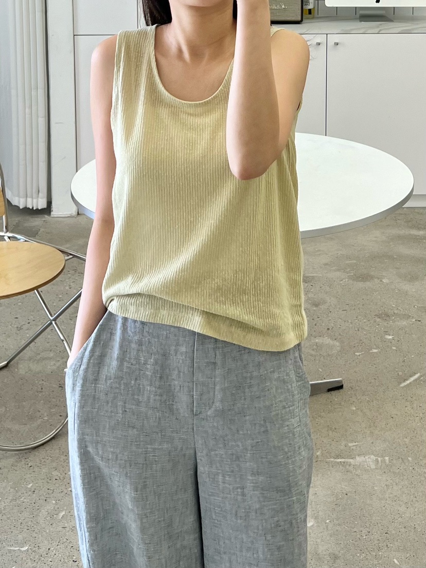 URBANE cloth韓國直郵實拍女裝新款休閑26春夏吊帶背心亞麻URBANE cloth吊帶/背心