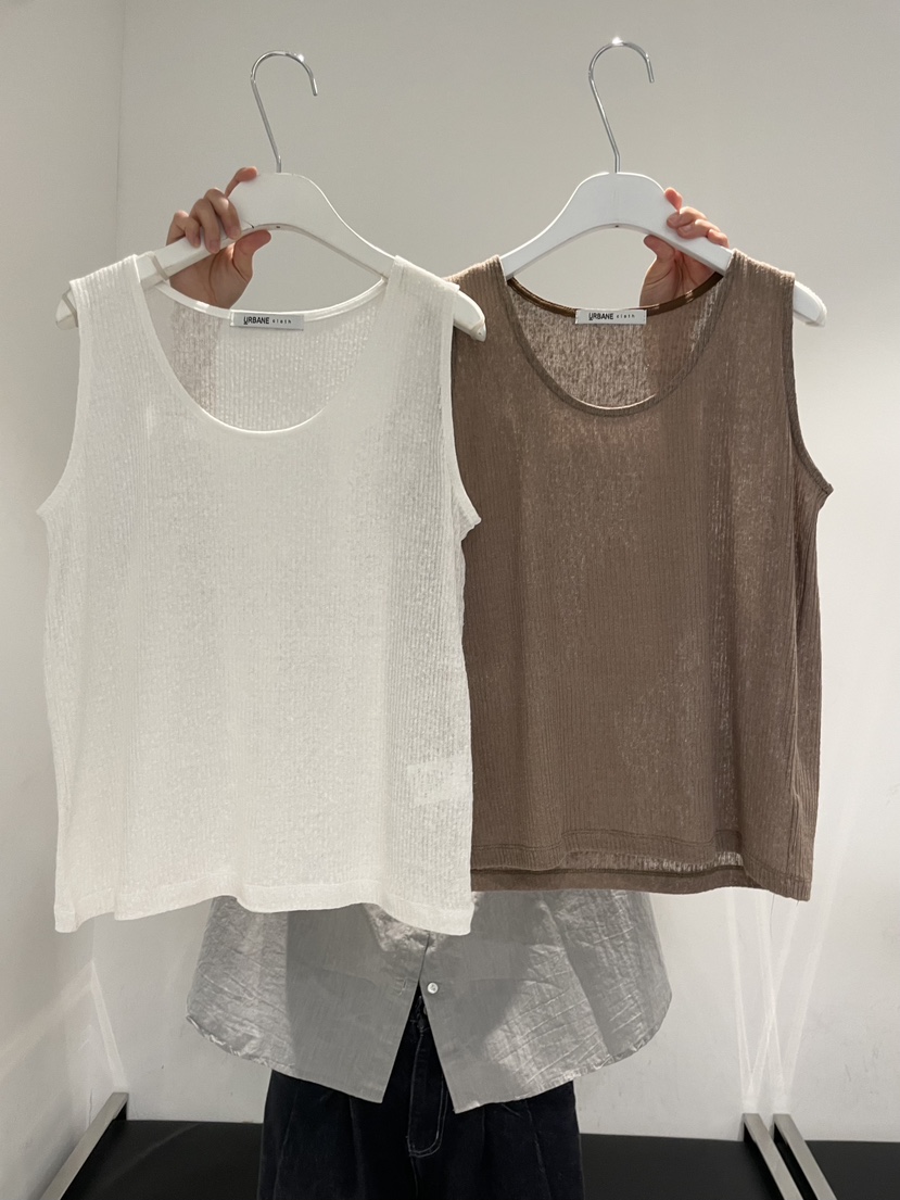 URBANE cloth韓國直郵實拍女裝新款休閑26春夏吊帶背心亞麻URBANE cloth吊帶/背心