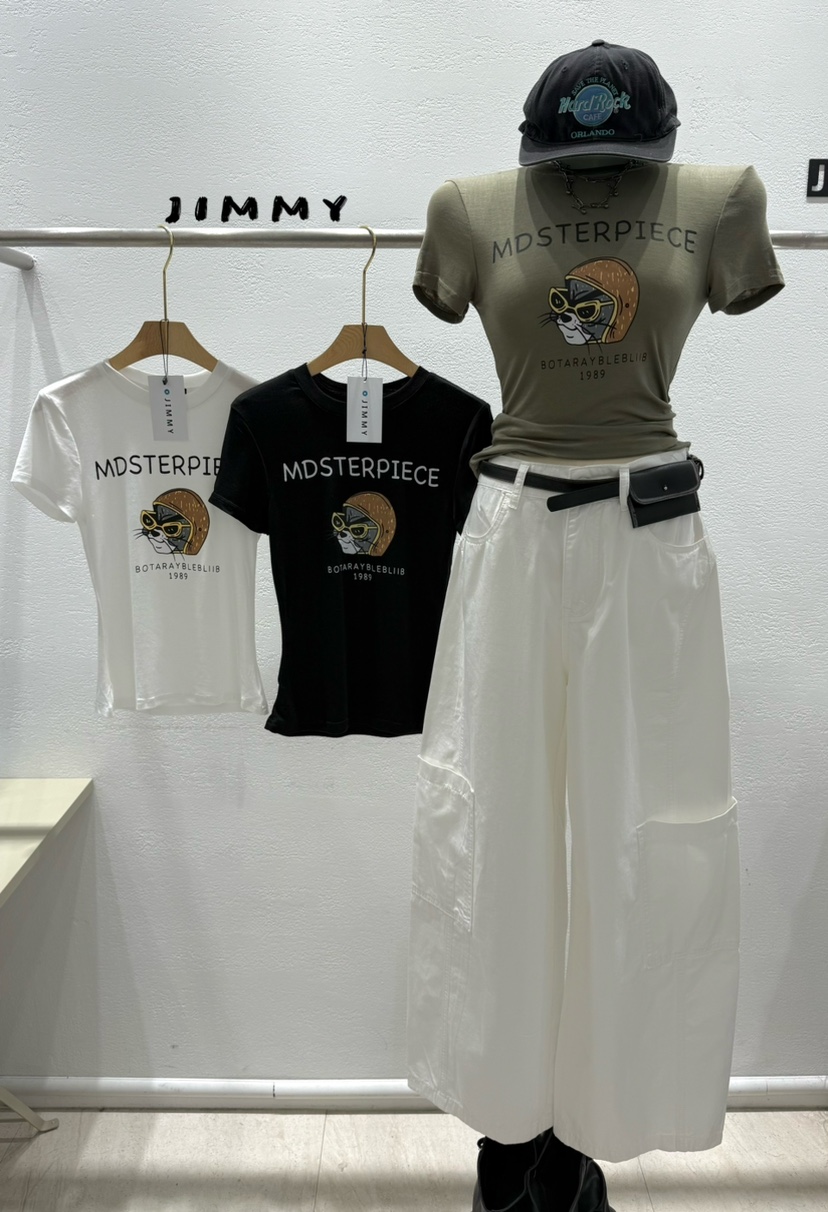JIMMY韓國東大門直郵女士新款26夏季推薦人氣職業時尚T恤JIMMY/REMAKET恤