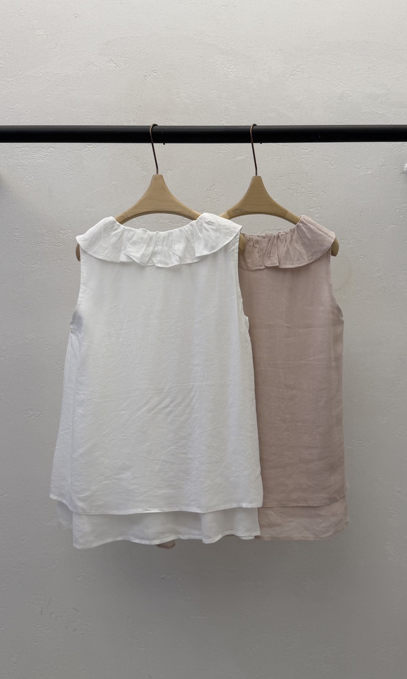 AUTUMN BEIGE-Q韓國東大門直郵女士新品休閑吊帶背心天絲褶皺A.b/AUTUMN BEIGE吊帶/背心