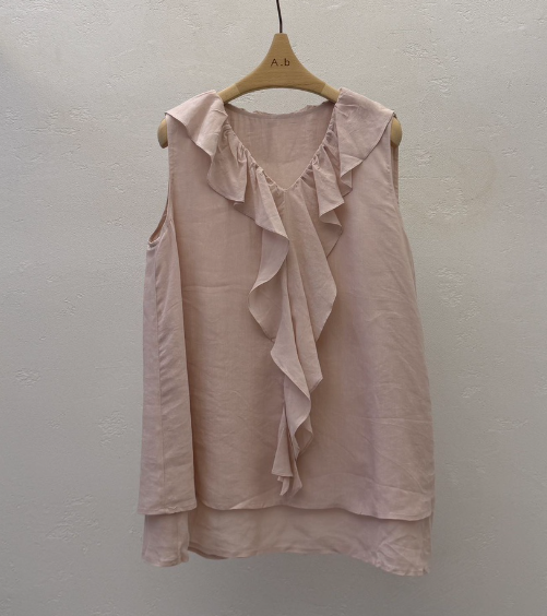 AUTUMN BEIGE-Q韓國東大門直郵女士新品休閑吊帶背心天絲褶皺A.b/AUTUMN BEIGE吊帶/背心圖色2