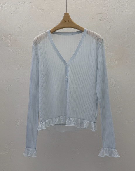 AUTUMN BEIGE-Q韓國直郵女士新款26春夏開衫撞色蕾絲開衫A.b/AUTUMN BEIGE開衫圖色1