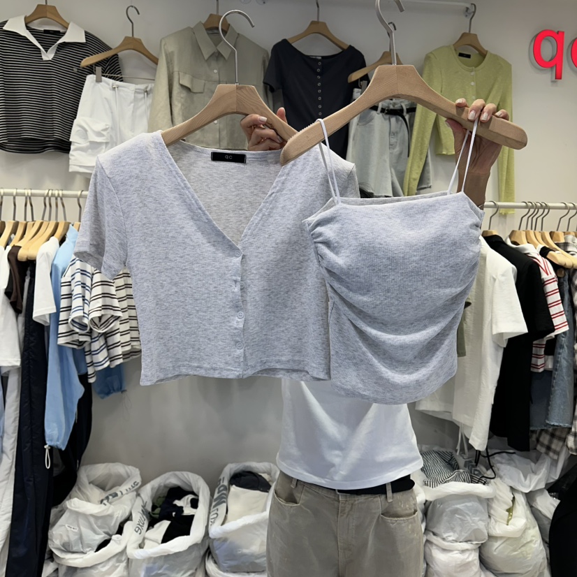 Q C韓國直郵實拍女裝新品26夏季人氣推薦套裝羊毛套裝開襟Republlc of qc套裝圖色1