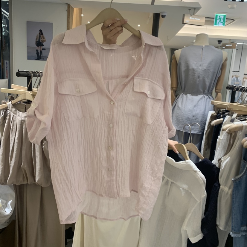 W AND J韓國直郵女士新品26春夏推薦職業休閑襯衫蕾絲衫W AND J襯衫/蕾絲衫圖色1