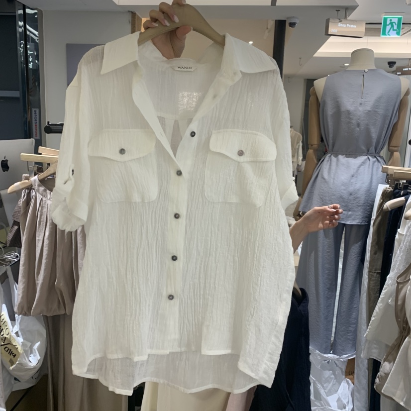 W AND J韓國直郵女士新品26春夏推薦職業休閑襯衫蕾絲衫W AND J襯衫/蕾絲衫圖色3
