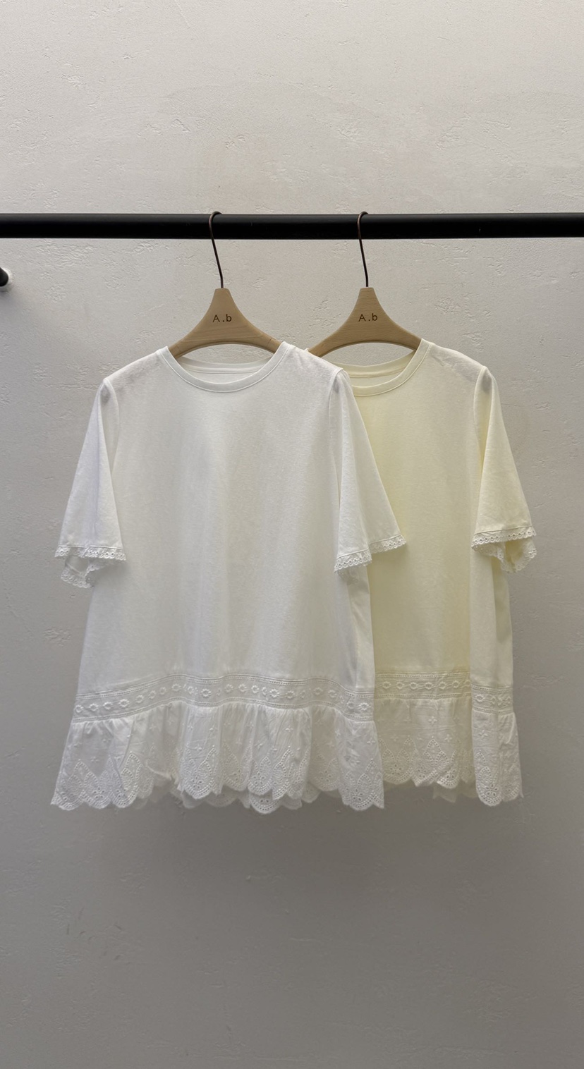 AUTUMN BEIGE-Q韓國代購女裝新品推薦時尚職業26夏季T恤刺繡A.b/AUTUMN BEIGET恤