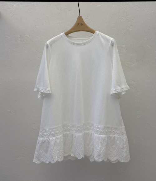 AUTUMN BEIGE-Q韓國代購女裝新品推薦時尚職業26夏季T恤刺繡A.b/AUTUMN BEIGET恤圖色2
