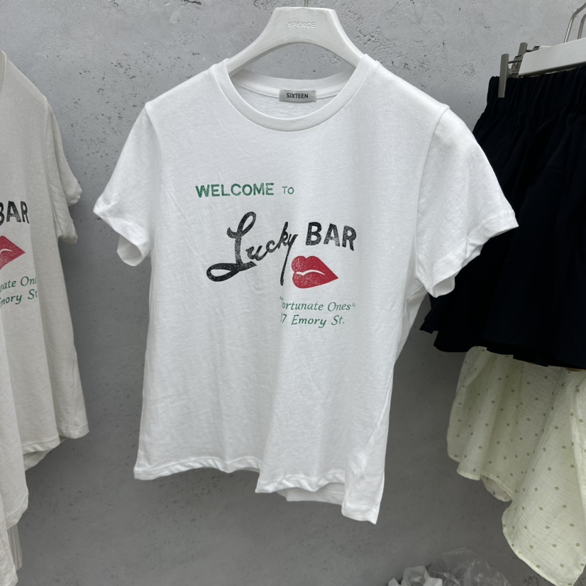 SIXTEEN東大門實拍韓國女裝新品26夏季時尚熱賣休閑26春夏T恤SIXTEENT恤圖色1