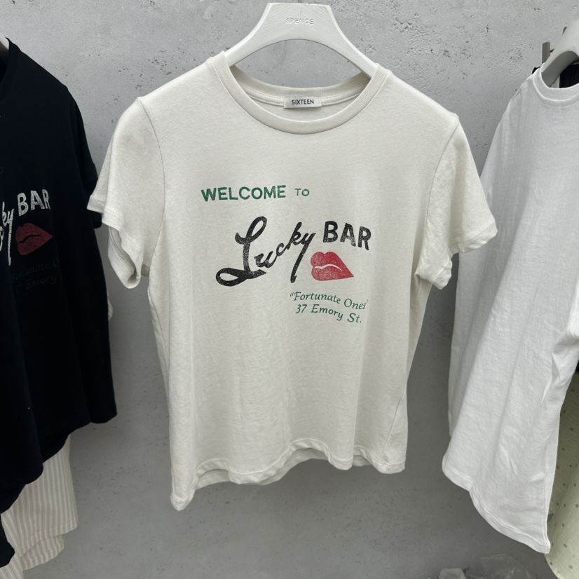 SIXTEEN東大門實拍韓國女裝新品26夏季時尚熱賣休閑26春夏T恤SIXTEENT恤圖色2
