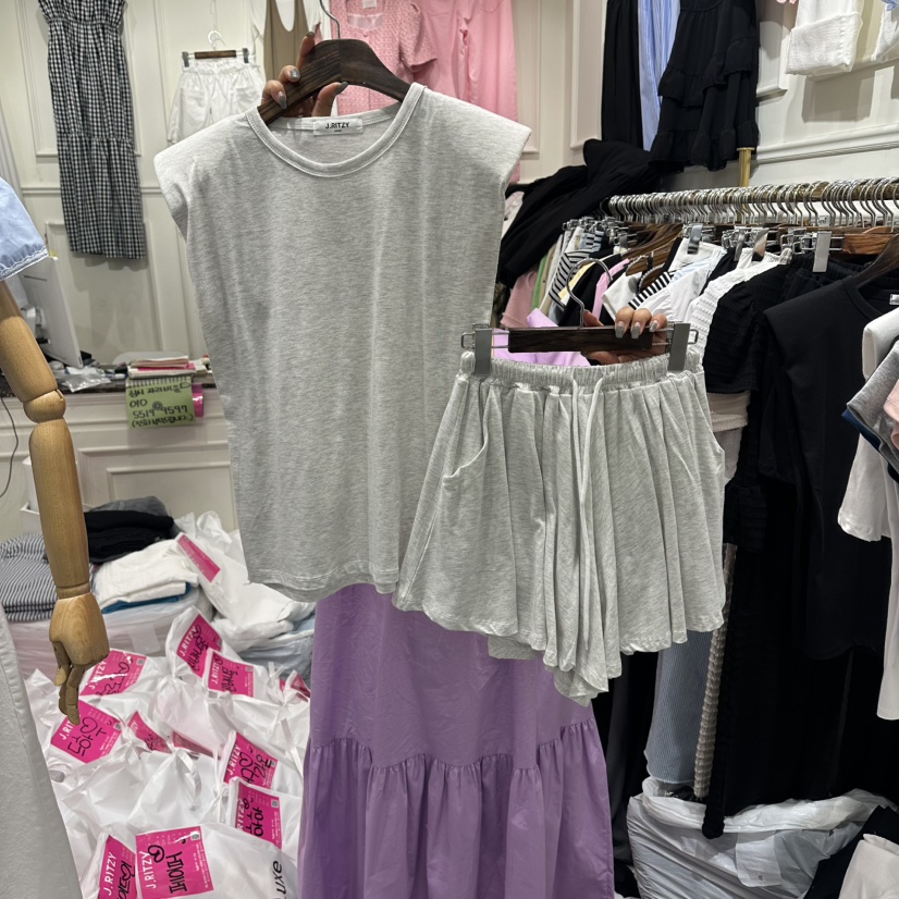 J.RITZY韓國直郵女士新款時尚休閑26春夏推薦熱賣人氣套裝J.RITZY套裝圖色2灰白色