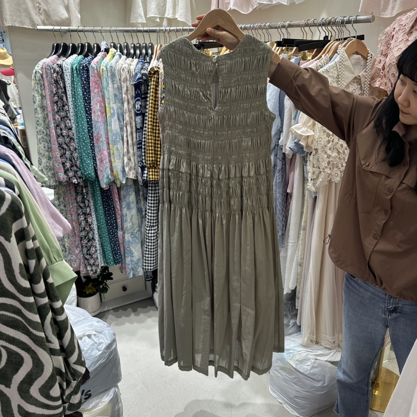 BIKINI韓國代購女裝新品職業休閑熱賣時尚人氣連衣裙亞麻布BIKINI連衣裙