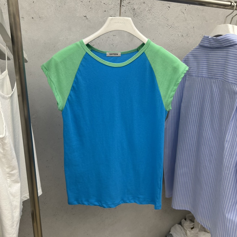 SIXTEEN韓國直郵女士新品職業推薦熱賣26春夏26夏季休閑T恤SIXTEENT恤圖色2