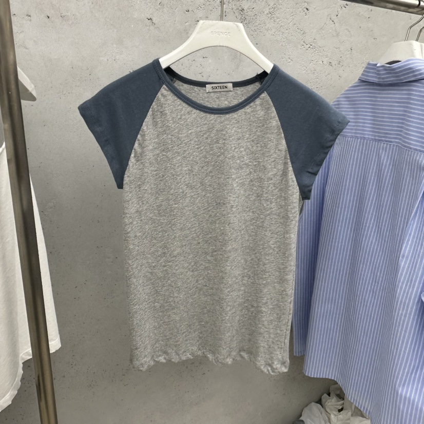 SIXTEEN韓國直郵女士新品職業推薦熱賣26春夏26夏季休閑T恤SIXTEENT恤圖色3