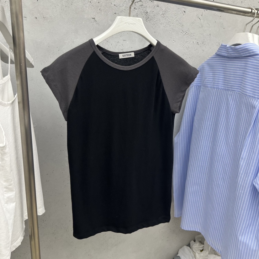 SIXTEEN韓國直郵女士新品職業推薦熱賣26春夏26夏季休閑T恤SIXTEENT恤圖色4