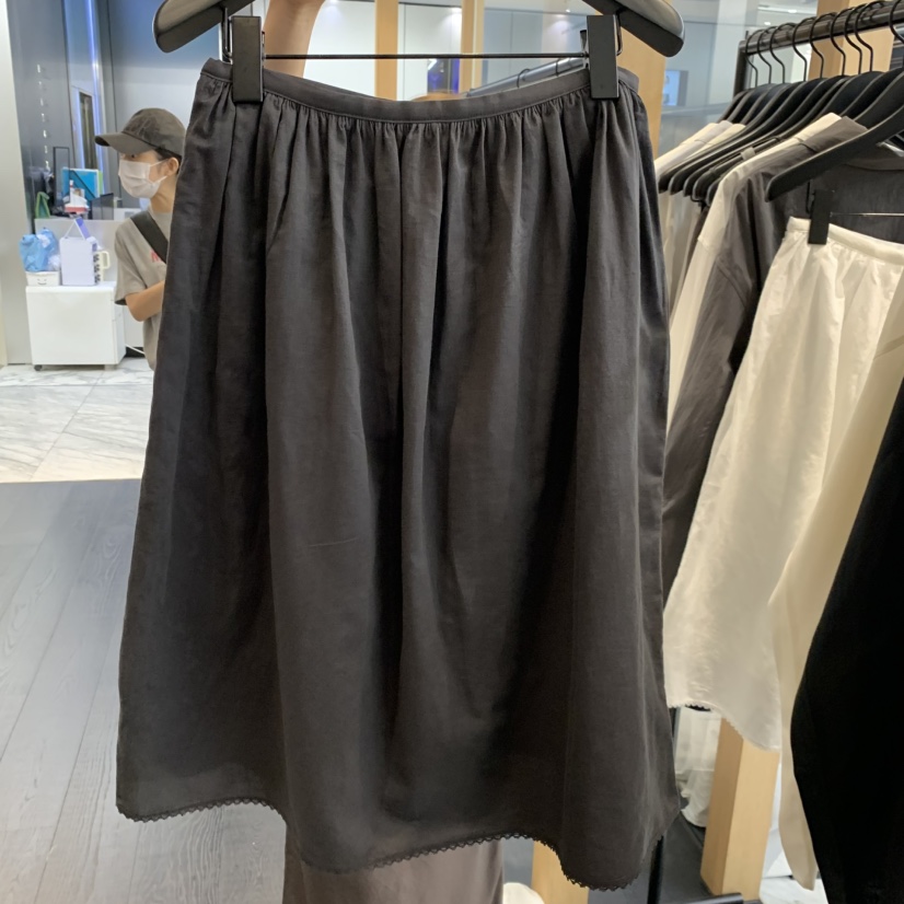 OBJECT韓國代購女士新品26春夏26夏季半身裙中短裙破洞亞麻OBJECT半身裙/中短裙