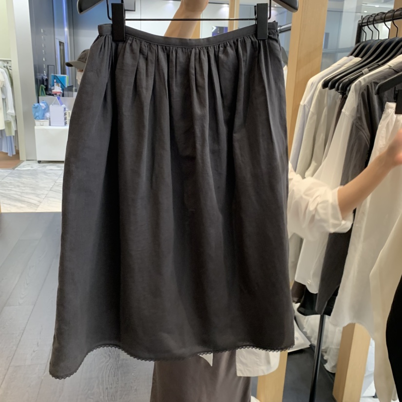 OBJECT韓國代購女士新品26春夏26夏季半身裙中短裙破洞亞麻OBJECT半身裙/中短裙圖色2