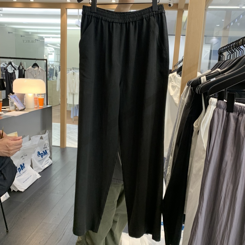 OBJECT東大門實拍韓國女士新品人氣26夏季休閑休閑褲亞麻OBJECT休閑褲圖色1