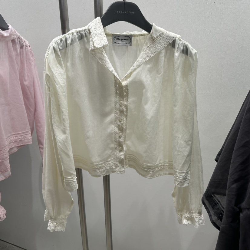 TARABY MOTION韓國代購女裝新品26春夏職業襯衫蕾絲衫蕾絲TARABY MOTION襯衫/蕾絲衫圖色2