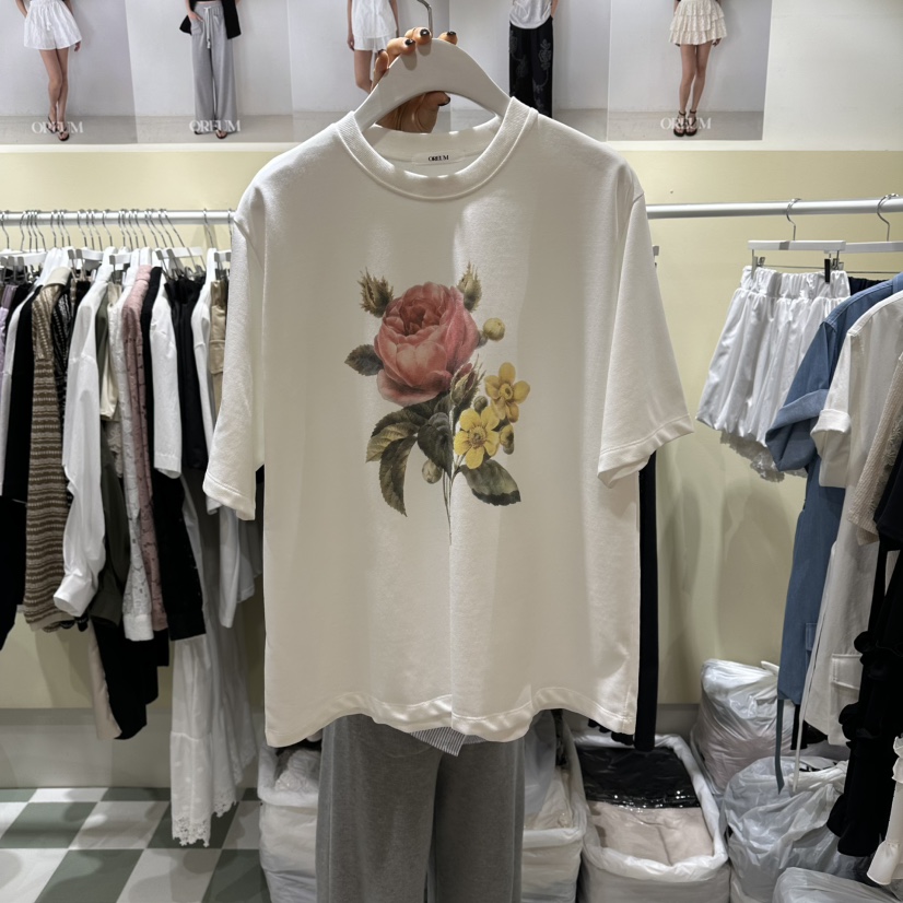 OREUM東大門實拍韓國女士新品熱賣26春夏職業推薦26夏季T恤OREUMT恤圖色1