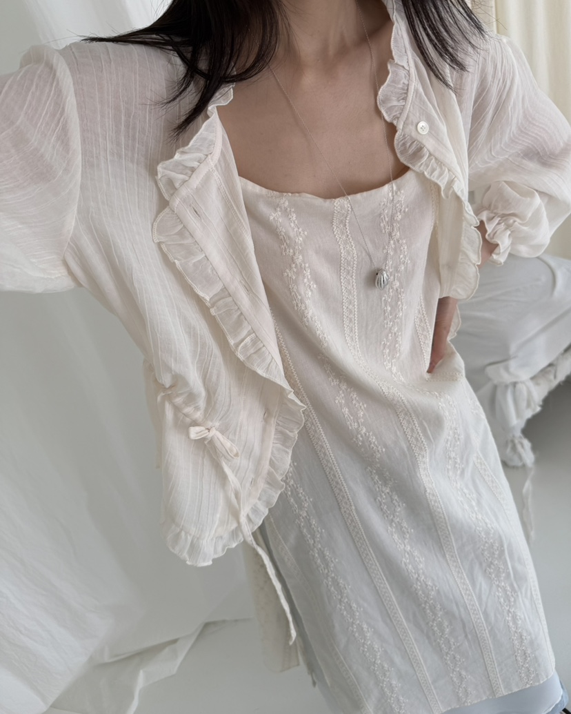 HOWDY/FACT THE NERD韓國東大門直郵女士新款26春夏襯衫蕾絲衫HOWDY/FACT THE NERD襯衫/蕾絲衫