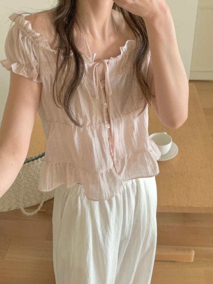 CRONG韓國東大門代購女裝新款熱賣休閑職業時尚襯衫蕾絲衫CRONG襯衫/蕾絲衫
