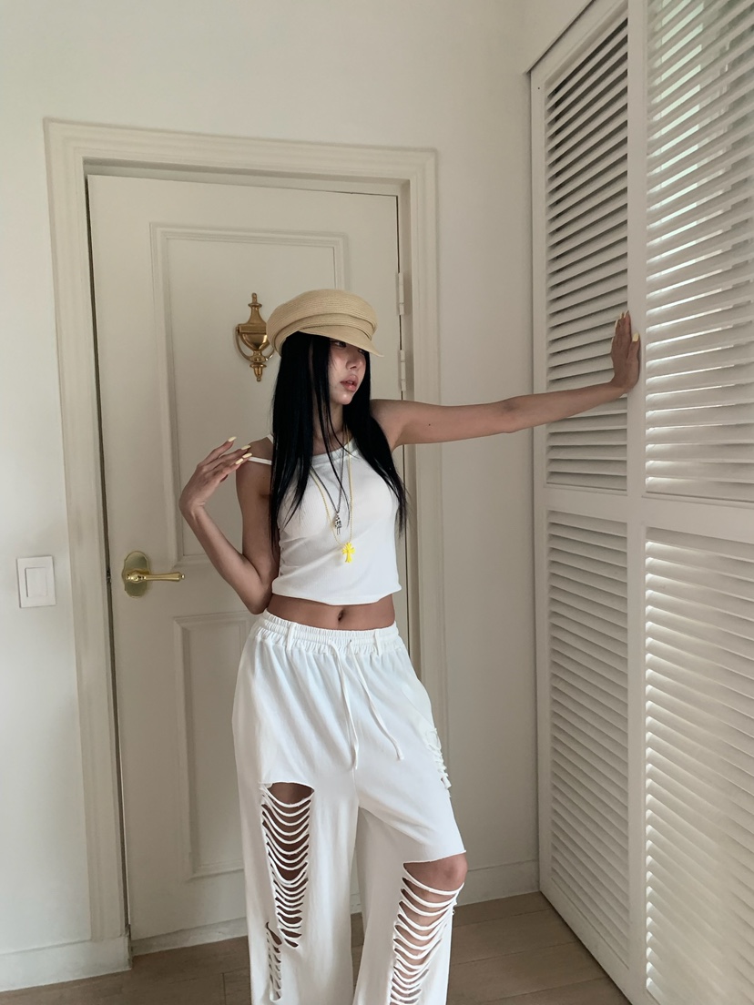 BADCALM韓國代購女裝新品休閑26夏季時尚吊帶背心撞色無袖BADCALM吊帶/背心