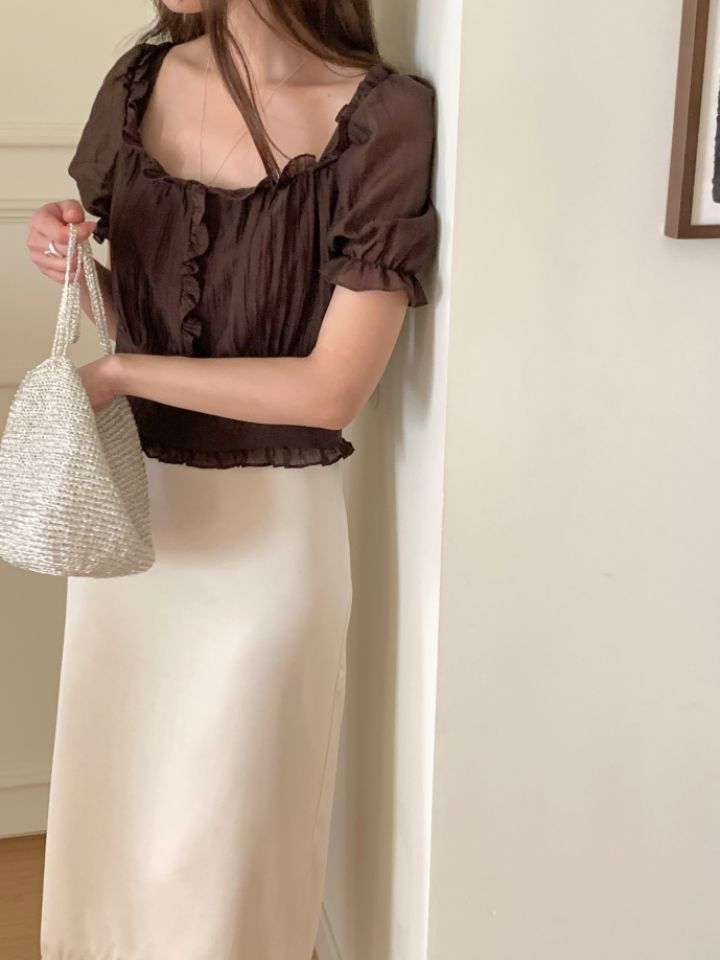CRONG韓國東大門直郵女裝新款時尚人氣26夏季推薦襯衫蕾絲衫CRONG襯衫/蕾絲衫