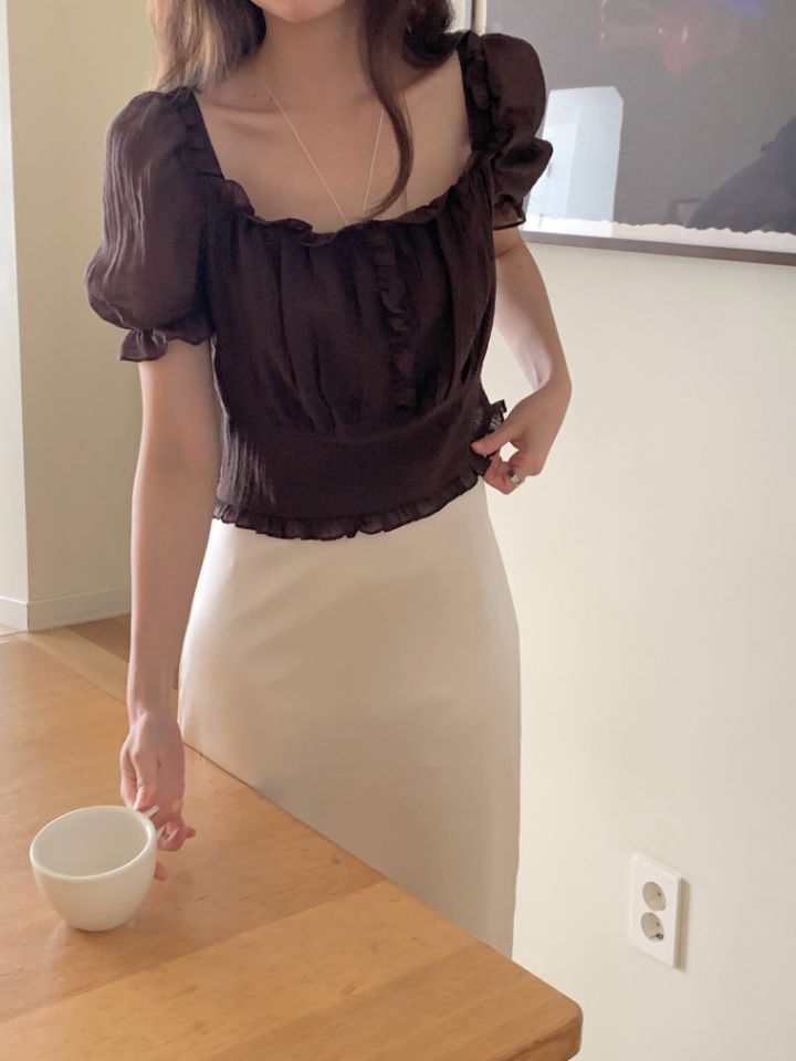 CRONG韓國東大門直郵女裝新款時尚人氣26夏季推薦襯衫蕾絲衫CRONG襯衫/蕾絲衫