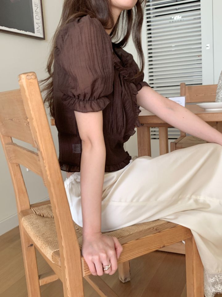 CRONG韓國東大門直郵女裝新款時尚人氣26夏季推薦襯衫蕾絲衫CRONG襯衫/蕾絲衫