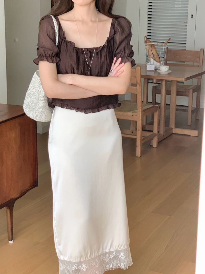 CRONG韓國東大門直郵女裝新款時尚人氣26夏季推薦襯衫蕾絲衫CRONG襯衫/蕾絲衫