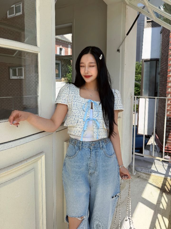 mars韓國東大門代購女裝新品人氣熱賣時尚休閑夾克粗花呢mars夾克