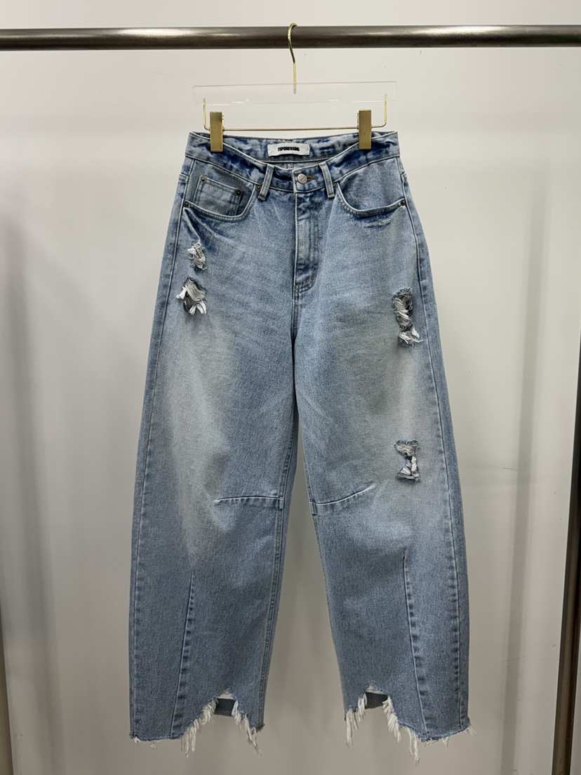 TOPDRESSING韓國東大門代購女士新款26春夏時尚休閑牛仔褲TOPDRESSING牛仔褲圖色1