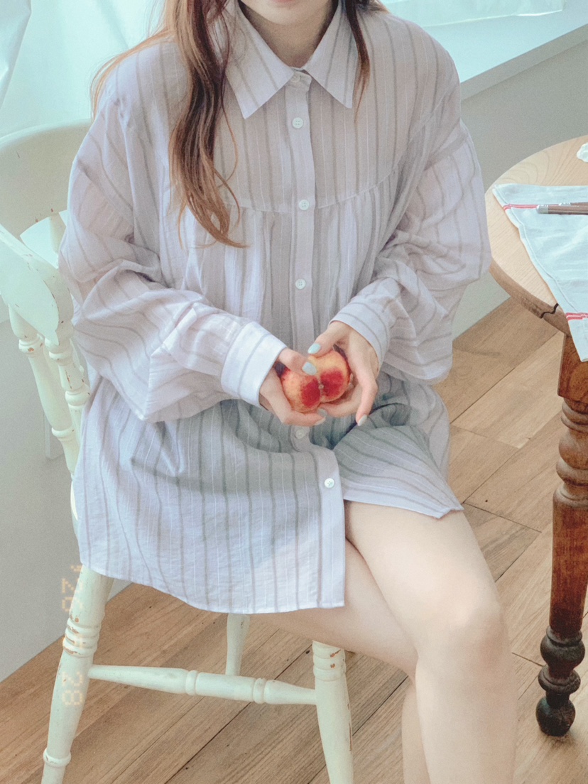 BEFORE SUNRISE韓國東大門代購女裝新款職業襯衫蕾絲衫透視褶皺BEFORE SUNRISE襯衫/蕾絲衫