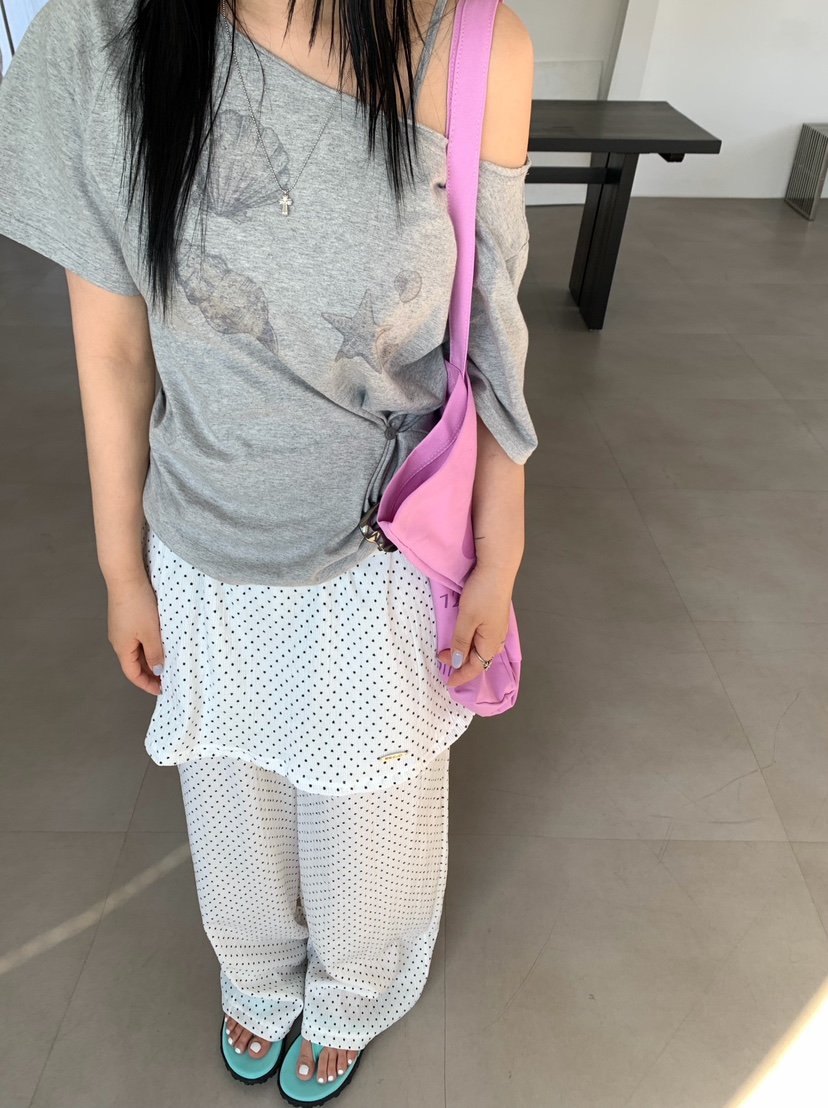 SEOLO韓國直郵女士新品時尚職業26夏季熱賣推薦裙褲褶皺圓點Seolo seoul裙褲