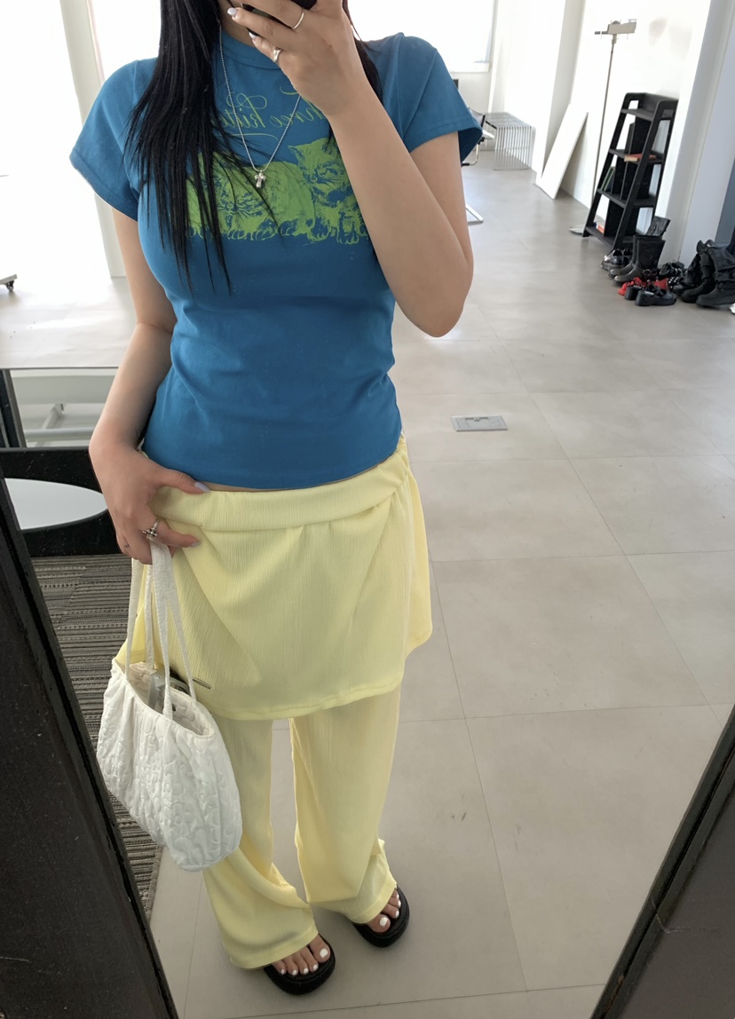 SEOLO韓國直郵女士新品時尚職業26夏季熱賣推薦裙褲褶皺圓點Seolo seoul裙褲