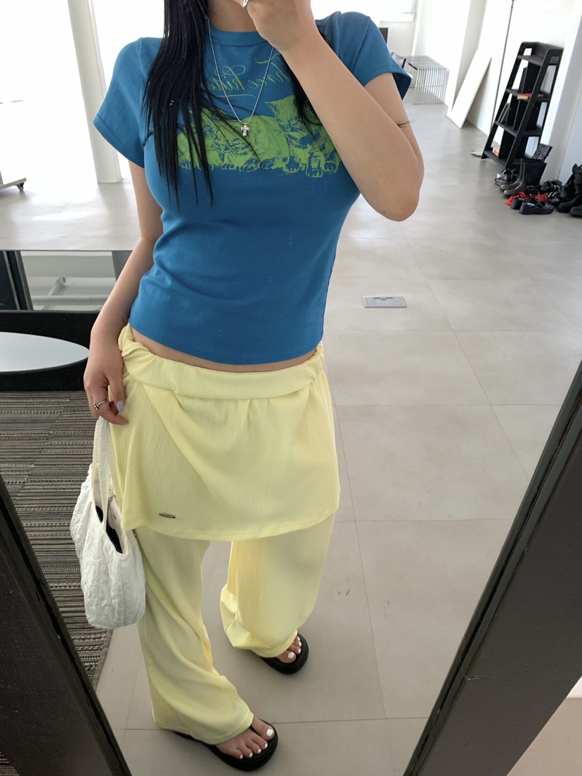 SEOLO韓國直郵女士新品時尚職業26夏季熱賣推薦裙褲褶皺圓點Seolo seoul裙褲