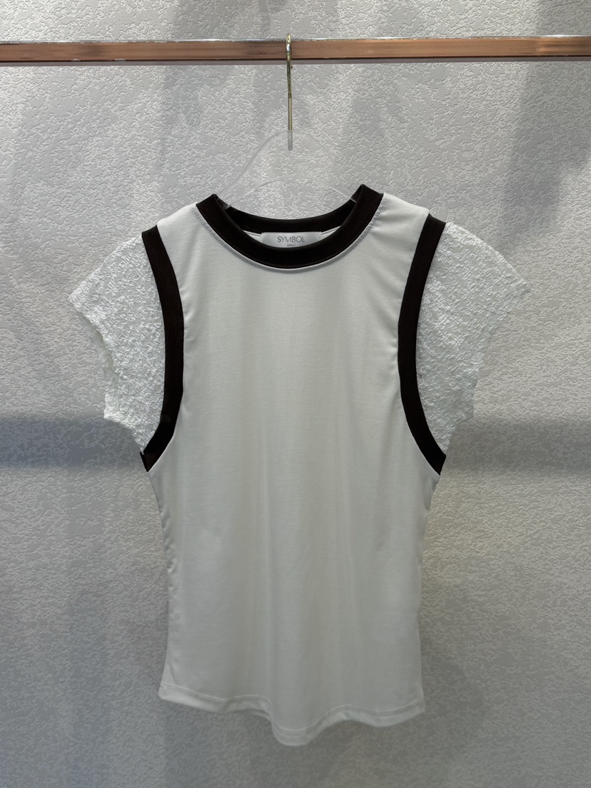 SYMBOL韓國直郵女士新品26夏季職業推薦26春夏休閑T恤撞色SYMBOLT恤圖色1