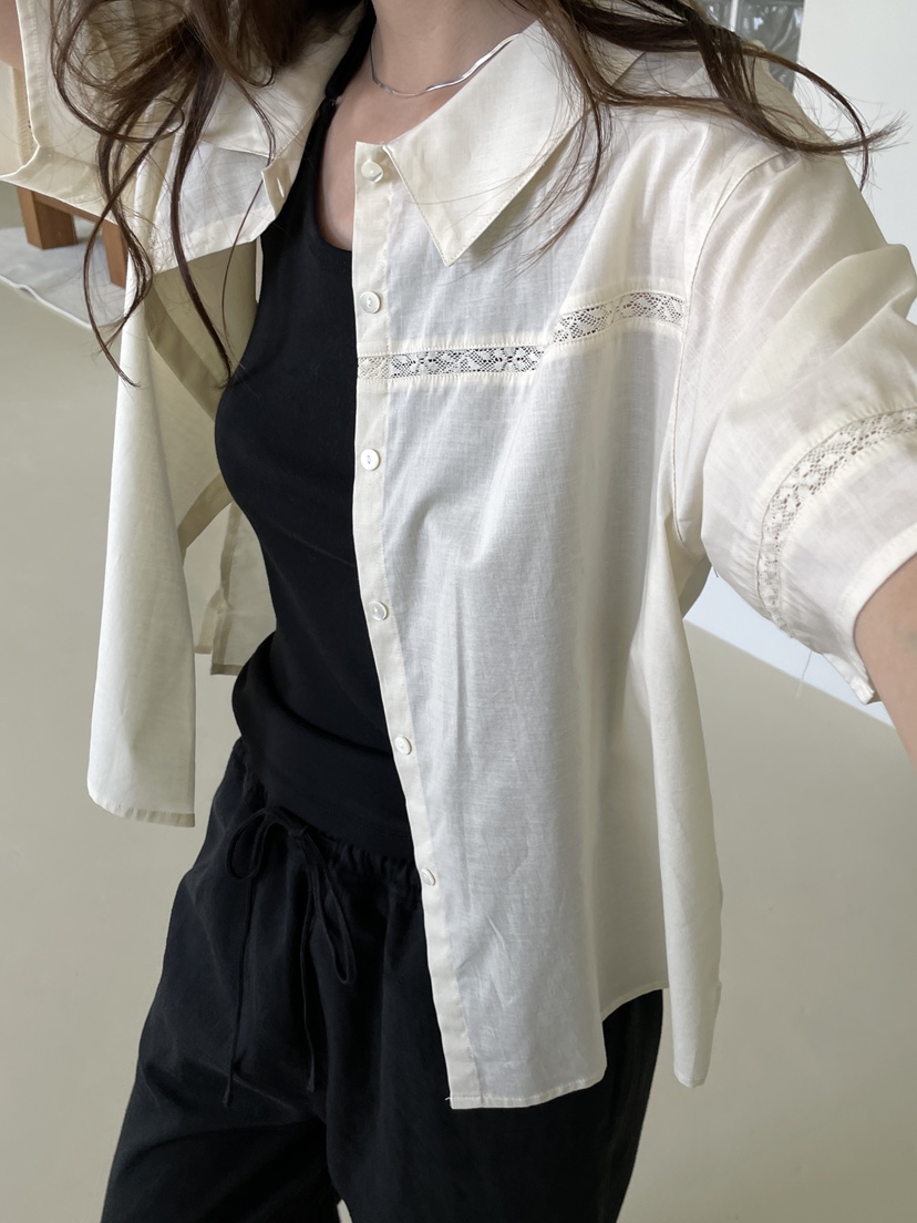 ATHEA韓國直郵女裝新款時尚休閑26春夏26夏季襯衫蕾絲衫SATHEA襯衫/蕾絲衫