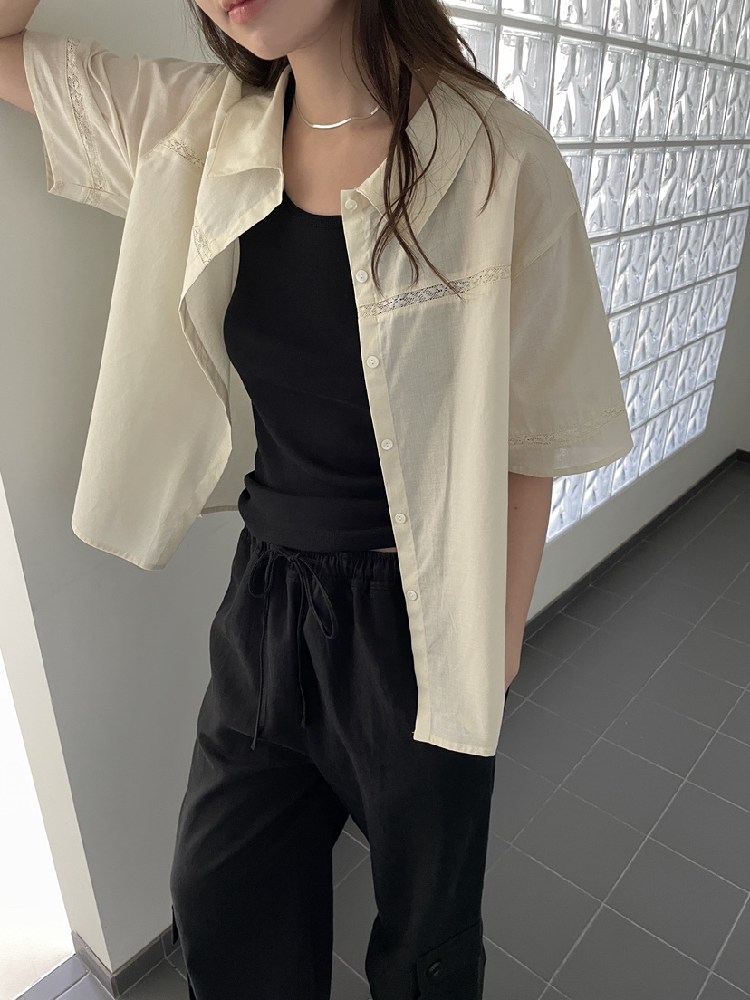 ATHEA韓國直郵女裝新款時尚休閑26春夏26夏季襯衫蕾絲衫SATHEA襯衫/蕾絲衫圖色2