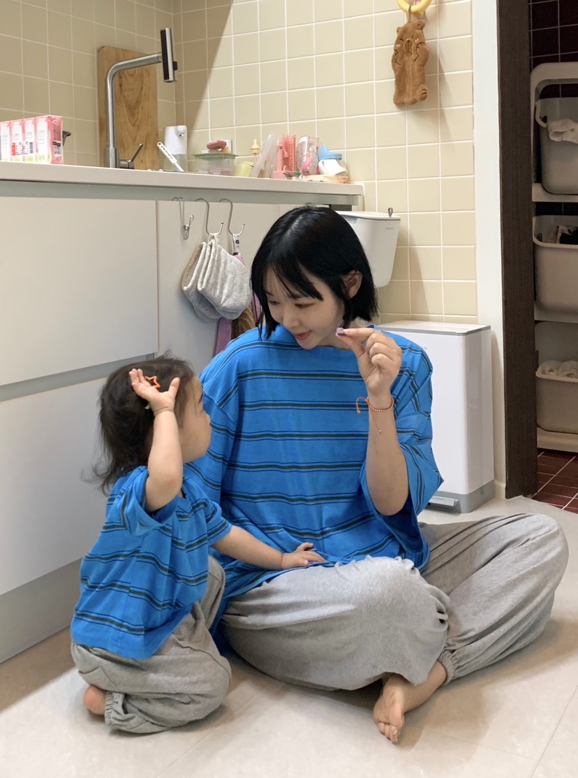 THE LINE-Q韓國直郵女士新款26春夏熱賣人氣推薦T恤童裝STHE LINE-QT恤