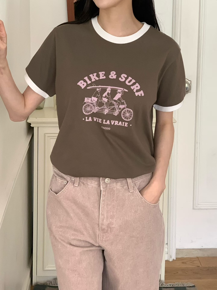 BINUS韓國代購女裝新品26夏季推薦人氣職業休閑26春夏T恤BINUST恤圖色1