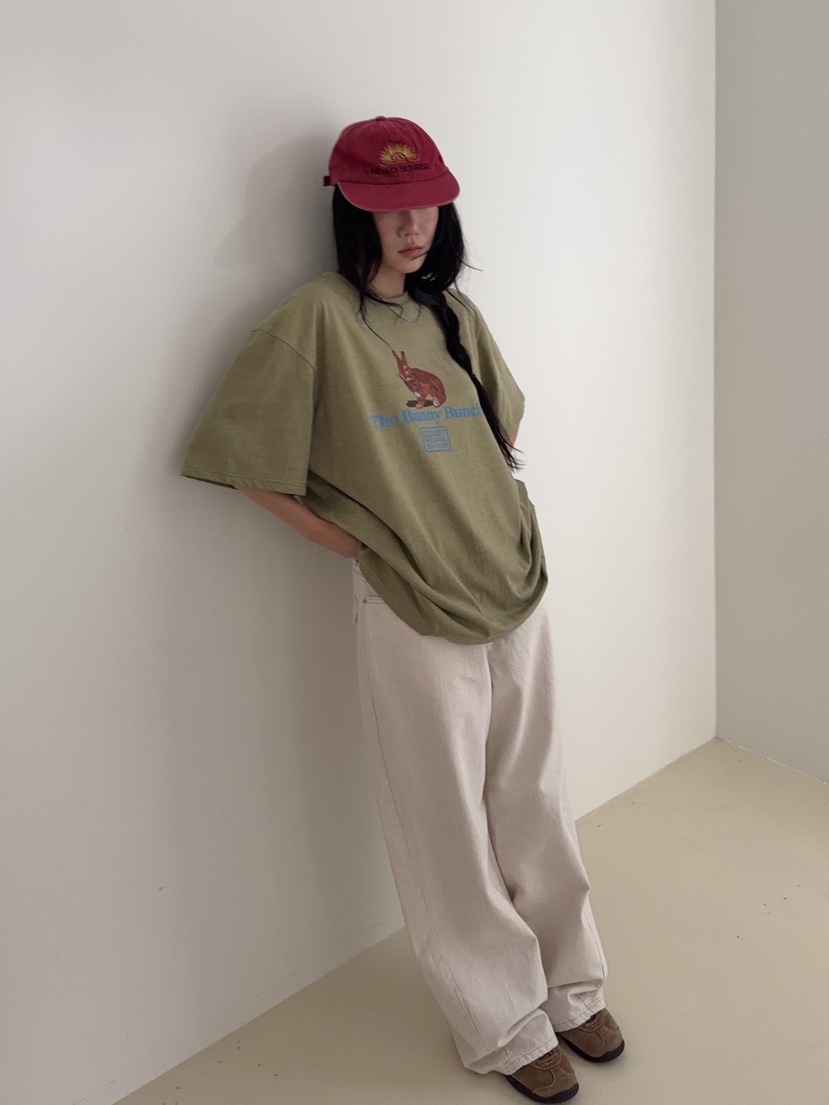 SUNDER MARKET韓國直郵女裝新款職業熱賣時尚休閑T恤兔子SUNDER MARKETT恤