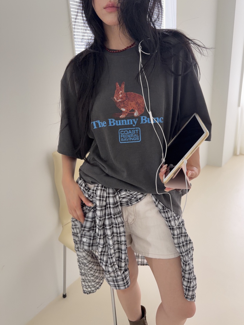 SUNDER MARKET韓國直郵女裝新款職業熱賣時尚休閑T恤兔子SUNDER MARKETT恤