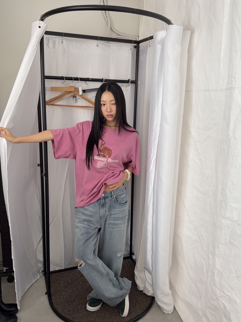 SUNDER MARKET韓國直郵女裝新款職業熱賣時尚休閑T恤兔子SUNDER MARKETT恤