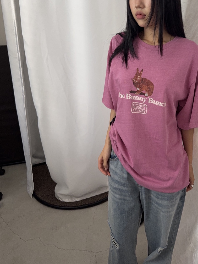 SUNDER MARKET韓國直郵女裝新款職業熱賣時尚休閑T恤兔子SUNDER MARKETT恤