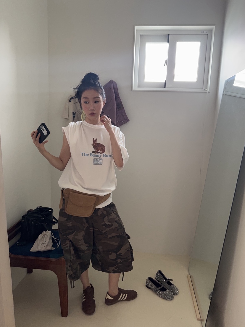 SUNDER MARKET韓國直郵女裝新款職業熱賣時尚休閑T恤兔子SUNDER MARKETT恤