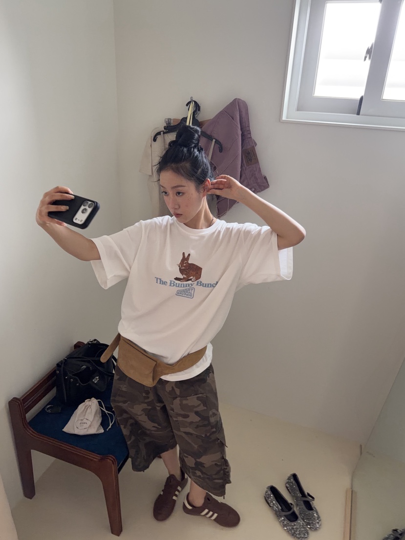 SUNDER MARKET韓國直郵女裝新款職業熱賣時尚休閑T恤兔子SUNDER MARKETT恤
