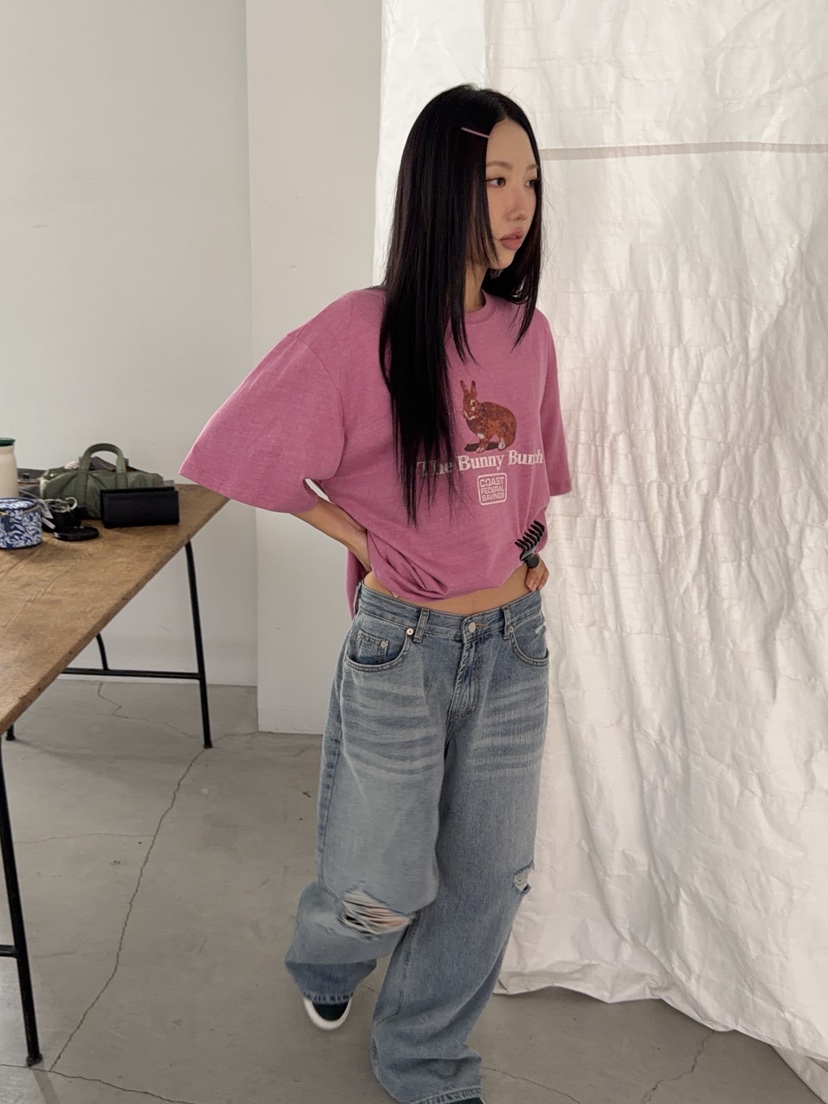 SUNDER MARKET韓國直郵女裝新款職業熱賣時尚休閑T恤兔子SUNDER MARKETT恤圖色3